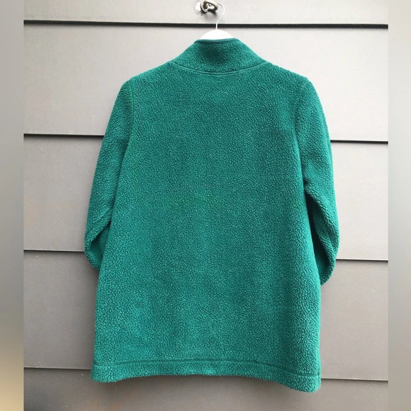 L.L. Bean Cozy Cottage Fleece with Shawl Collar - Green - M Petite - Picture 4 of 6
